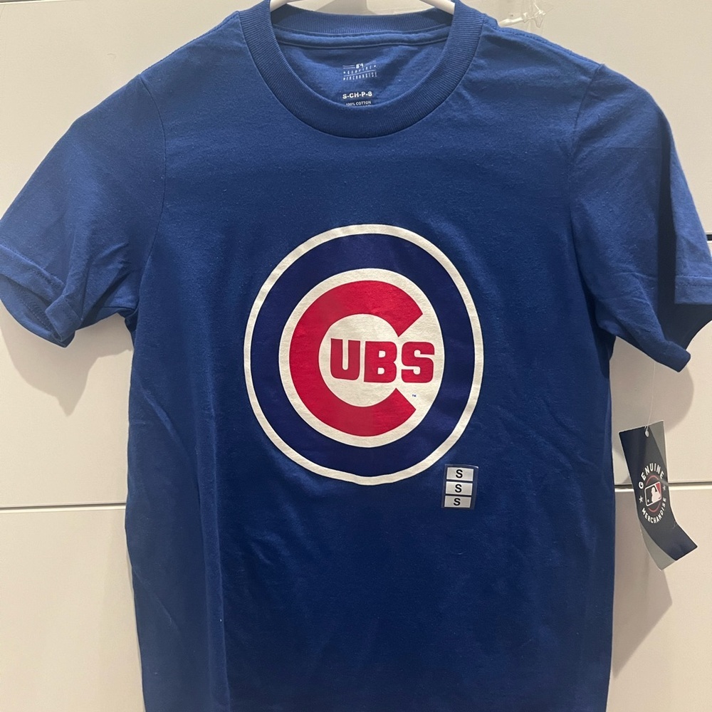 Chicago Cubs Blue T Shirt Genuine MLB Youth Small (8) NWT